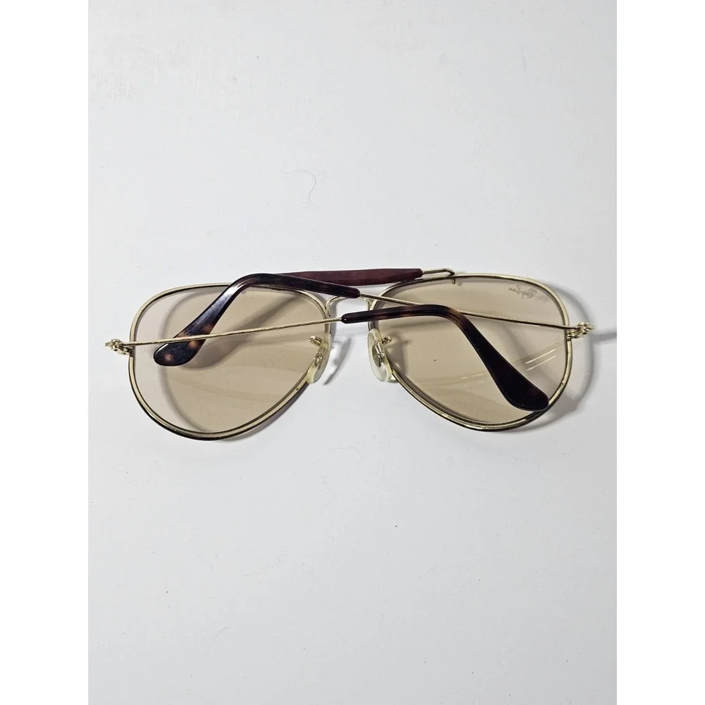 Vtg B&L Ray Ban Outdoorsman Leathers Sunglasses 58mm Changeables Brown Case USA